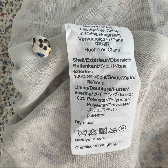 Madewell Silk V-Neck Peplum Popover Top Fieldwalk Floral Cottagecore Sz S Romant - Picture 12 of 14